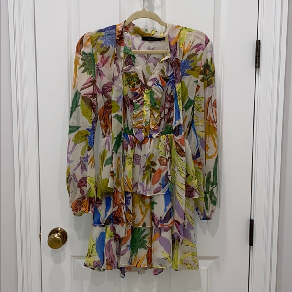 Ark and Co floral ruffle tie dress